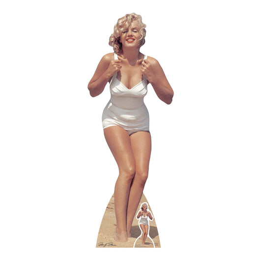 Marilyn Monroe White Swim Suit Cardboard Cutout Lifesize - mycardboardcutout