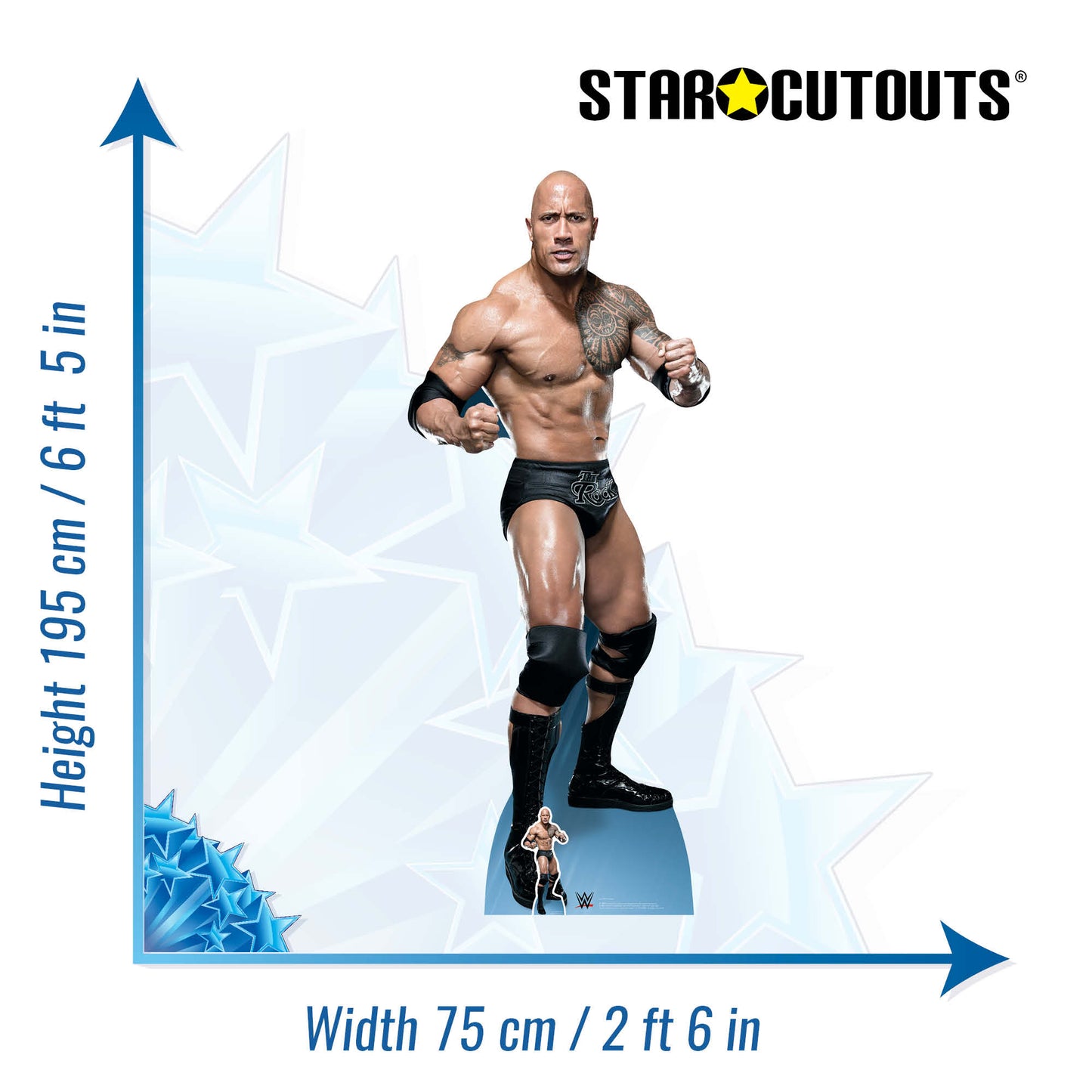 The Rock Dwayne Johnson WWE Cardboard Cutout Lifesize