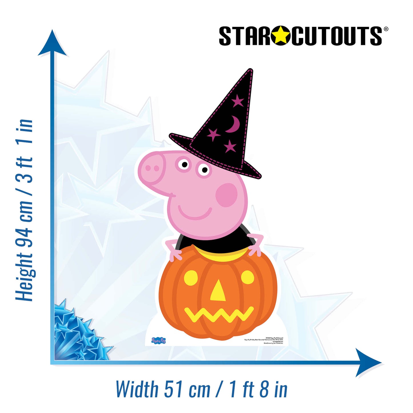 Peppa Pig Pumpkin and Magical Hat Halloween Cardboard Cutout - mycardboardcutout