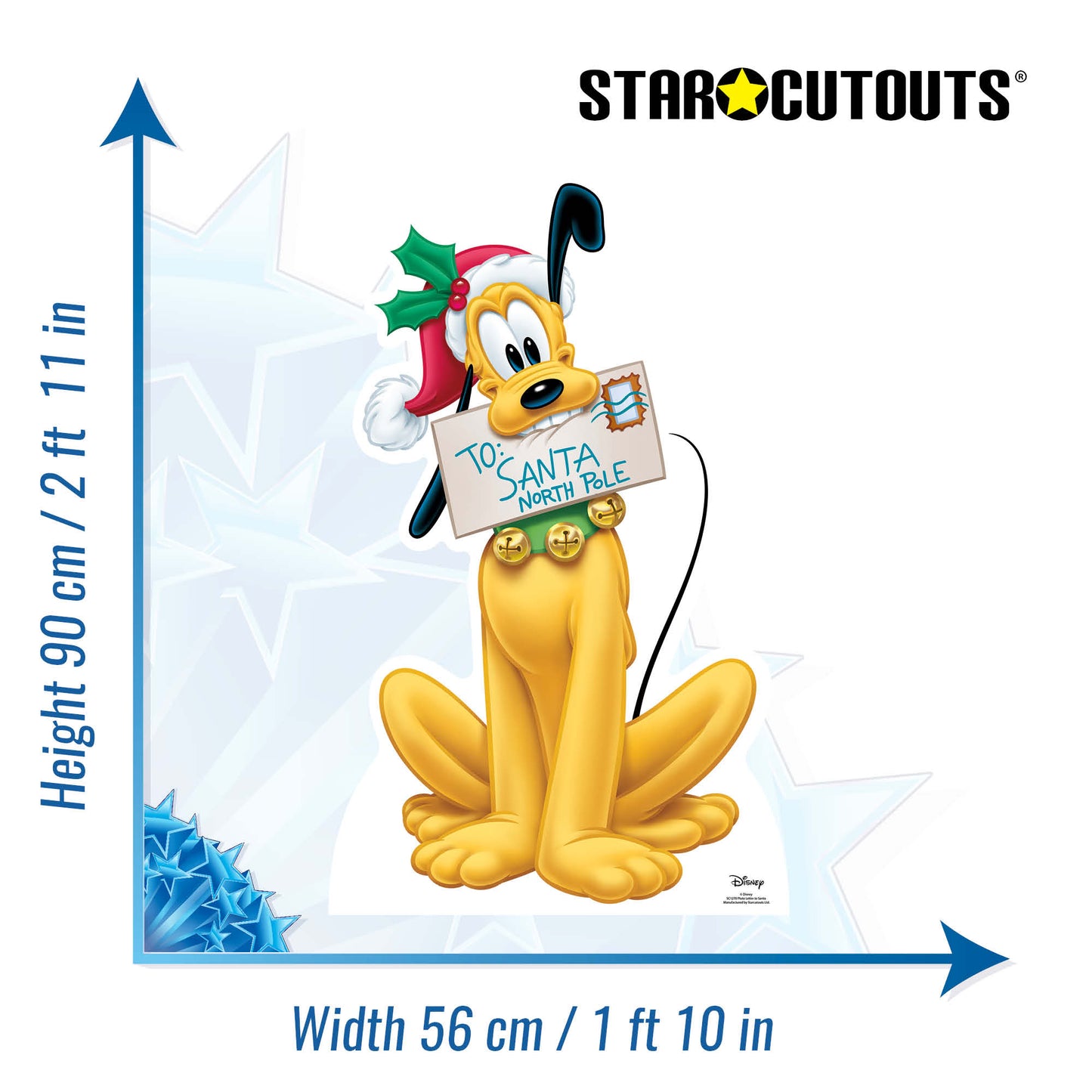 Pluto Dog With Christmas Letter Cardboard Cutout