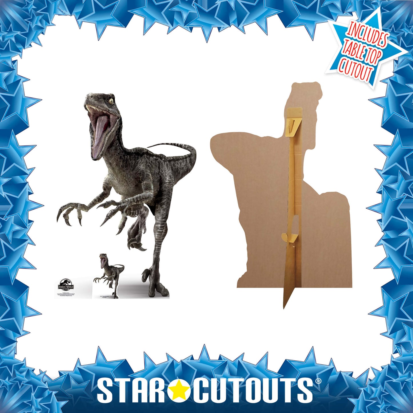 Raptor Dinosaur Blue Cardboard Cutout - mycardboardcutout