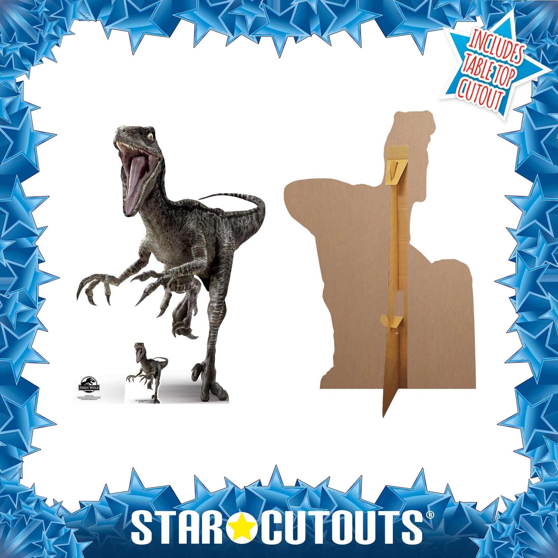 Raptor Dinosaur Blue Cardboard Cutout - mycardboardcutout