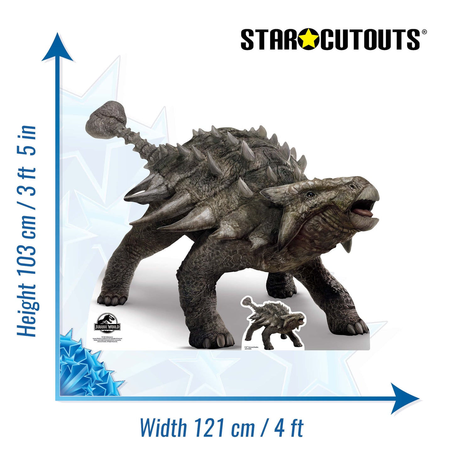 Official Jurassic World Ankylosaurus Dinosaur Cardboard Cutout - mycardboardcutout