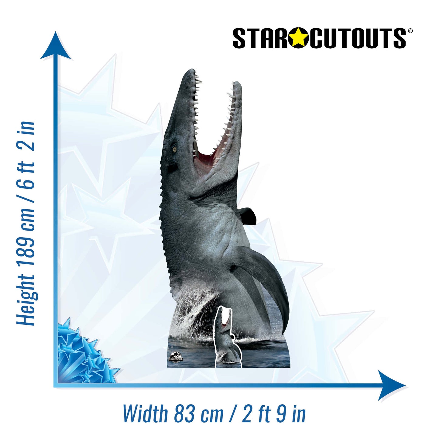 Official Jurassic World Mosasaurus Dinosaur Cardboard Cutout - mycardboardcutout