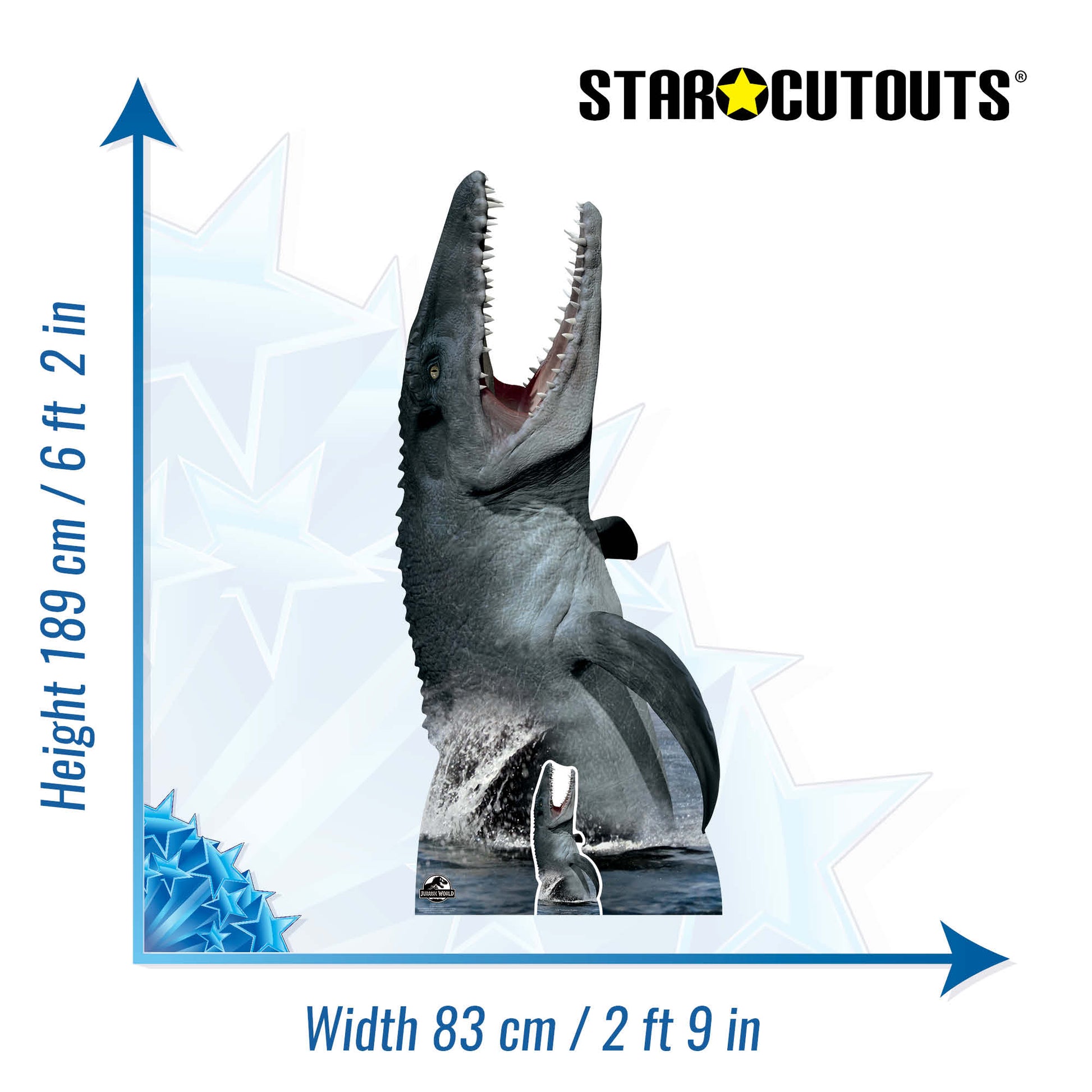 Official Jurassic World Mosasaurus Dinosaur Cardboard Cutout - mycardboardcutout