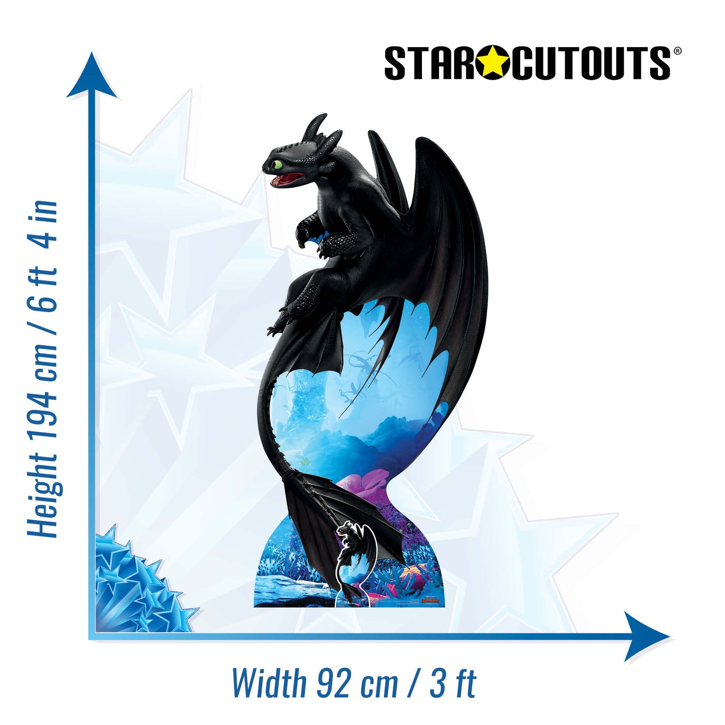 Toothless Night Fury Soars Cardboard Cutout - mycardboardcutout