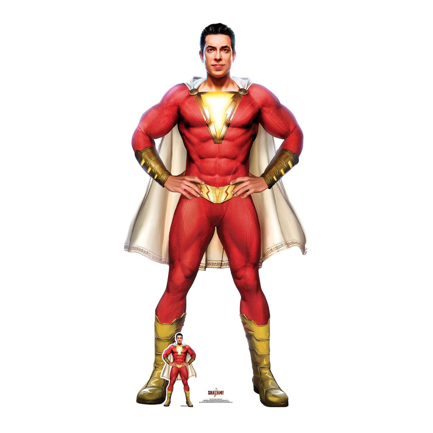 Shazam Cardboard Cutout Life Size with Mini Cutout - mycardboardcutout