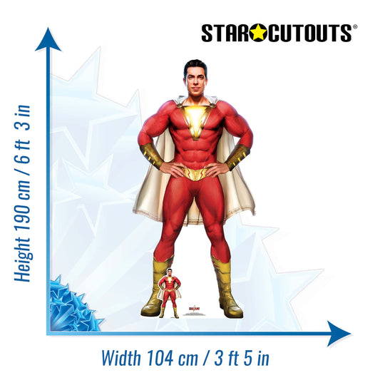 Shazam Cardboard Cutout Life Size with Mini Cutout - mycardboardcutout