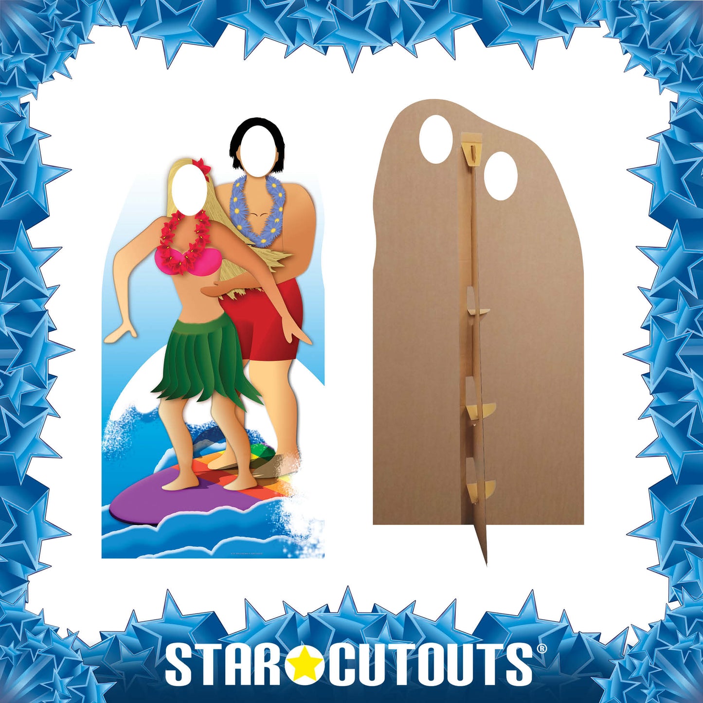 Surfer Couple Stand-In Cardboard Cutout
