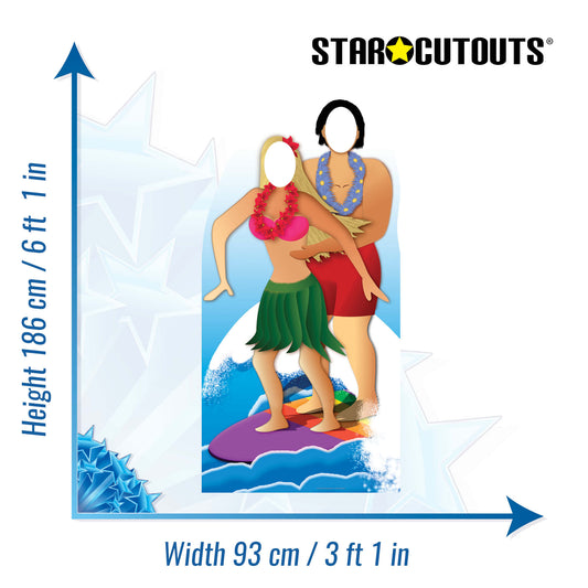 Surfer Couple Stand-In Cardboard Cutout - mycardboardcutout