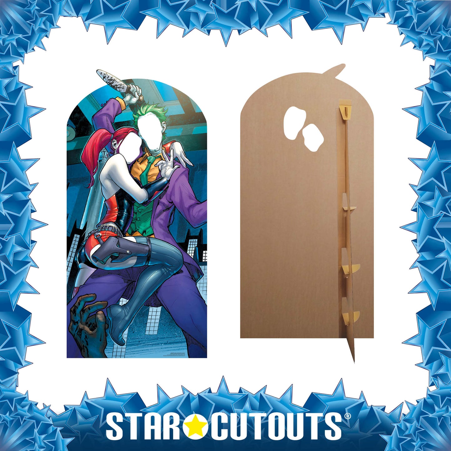 Harley Quinn and The Joker Stand In with Knife Cardboard Cutout - mycardboardcutout