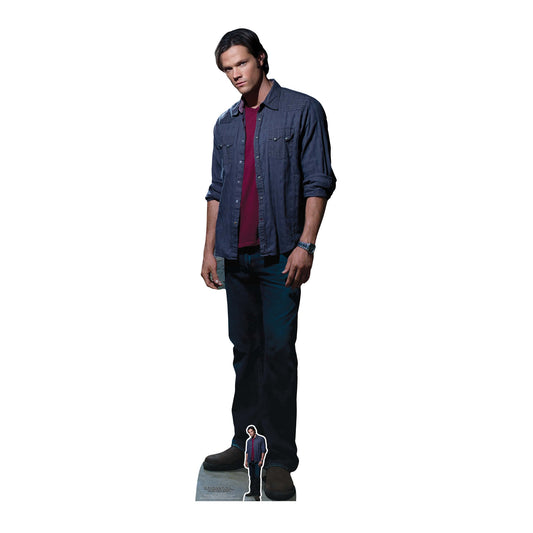 Sam Winchester Red Shirt Jared Padalecki Supernatural Cardboard Cutout Lifesize - mycardboardcutout