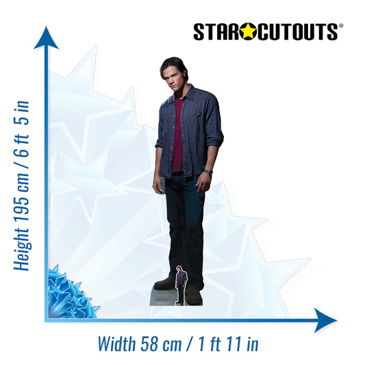 Sam Winchester Red Shirt Jared Padalecki Supernatural Cardboard Cutout Lifesize - mycardboardcutout
