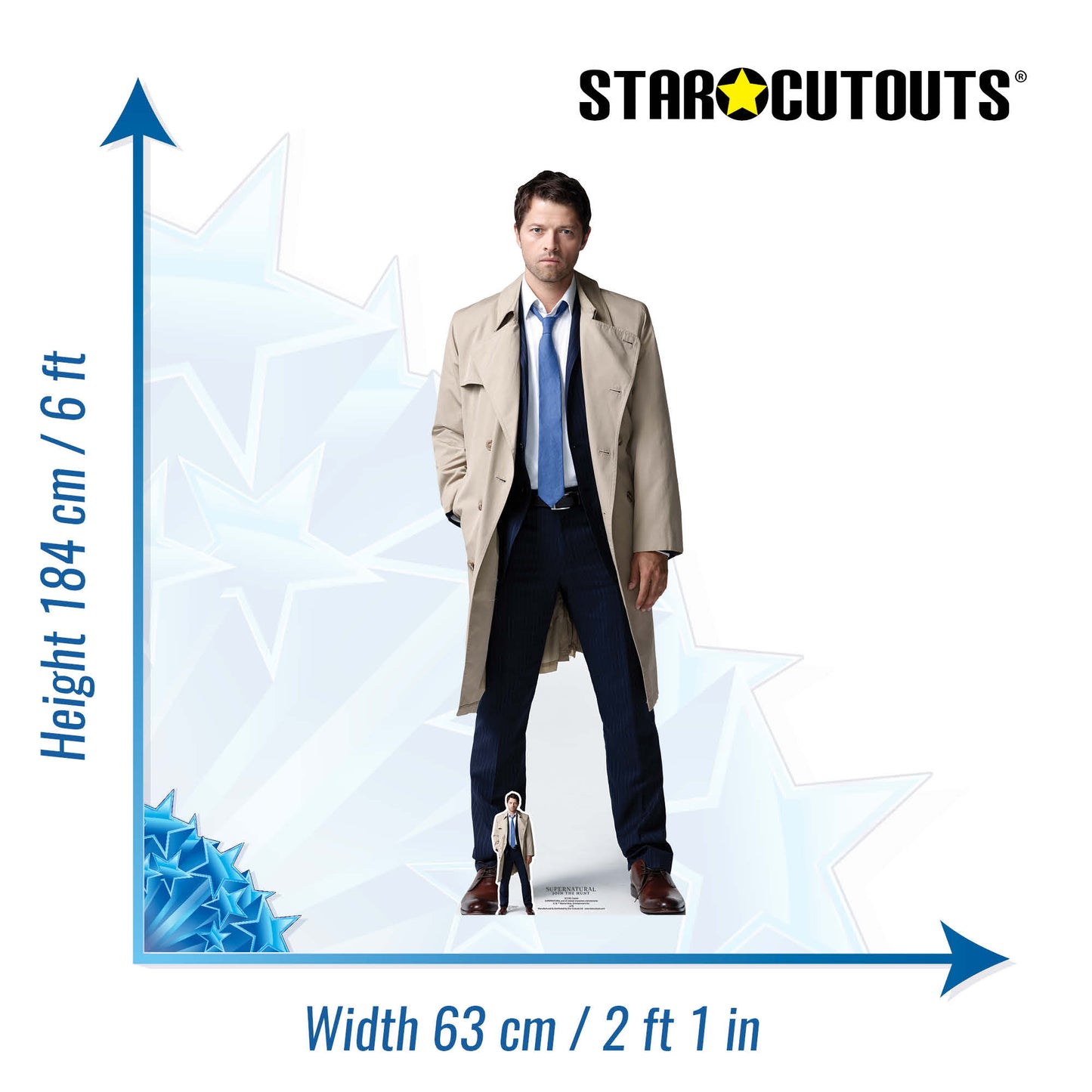 Castiel Supernatural Angel Misha Collins Cardboard Cutout Lifesize - mycardboardcutout