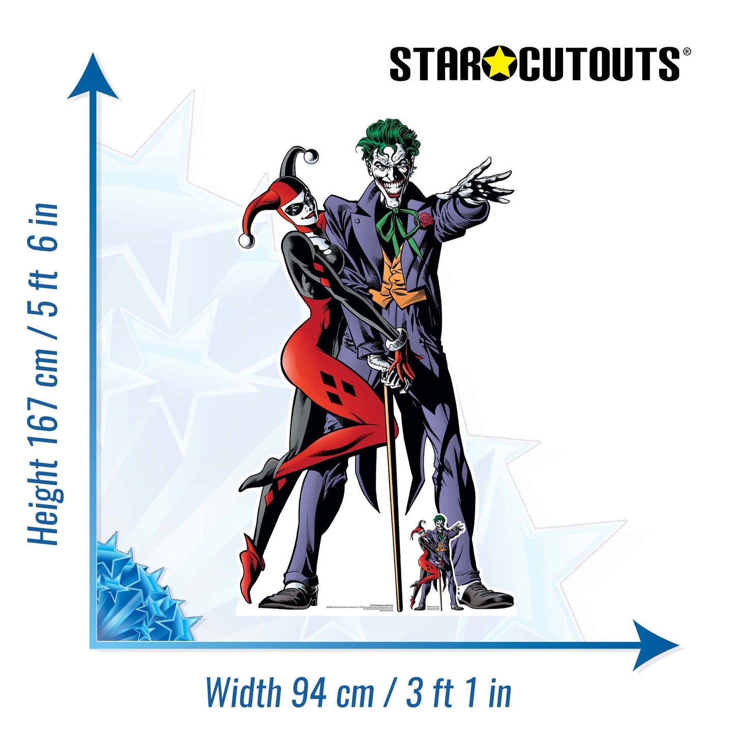 Harley Quinn and The Joker Classic Comic Couple Double Cutout Cardboard Cutout - mycardboardcutout