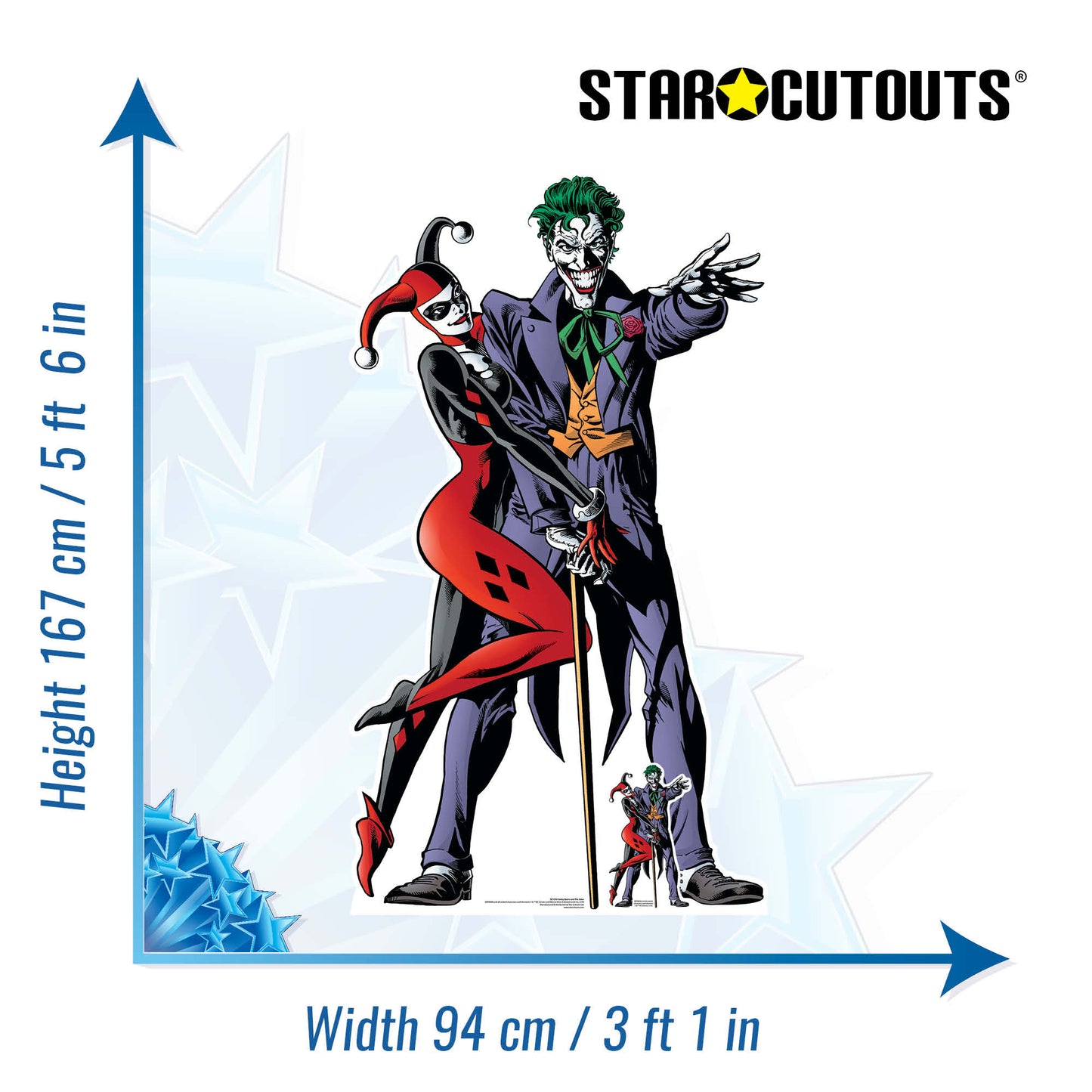 Harley Quinn and The Joker Classic Comic Couple Double Cutout Cardboard Cutout