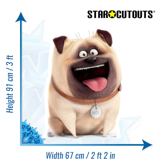 Mel Pug Dog Secret Life of Pets Cardboard Cutout - mycardboardcutout