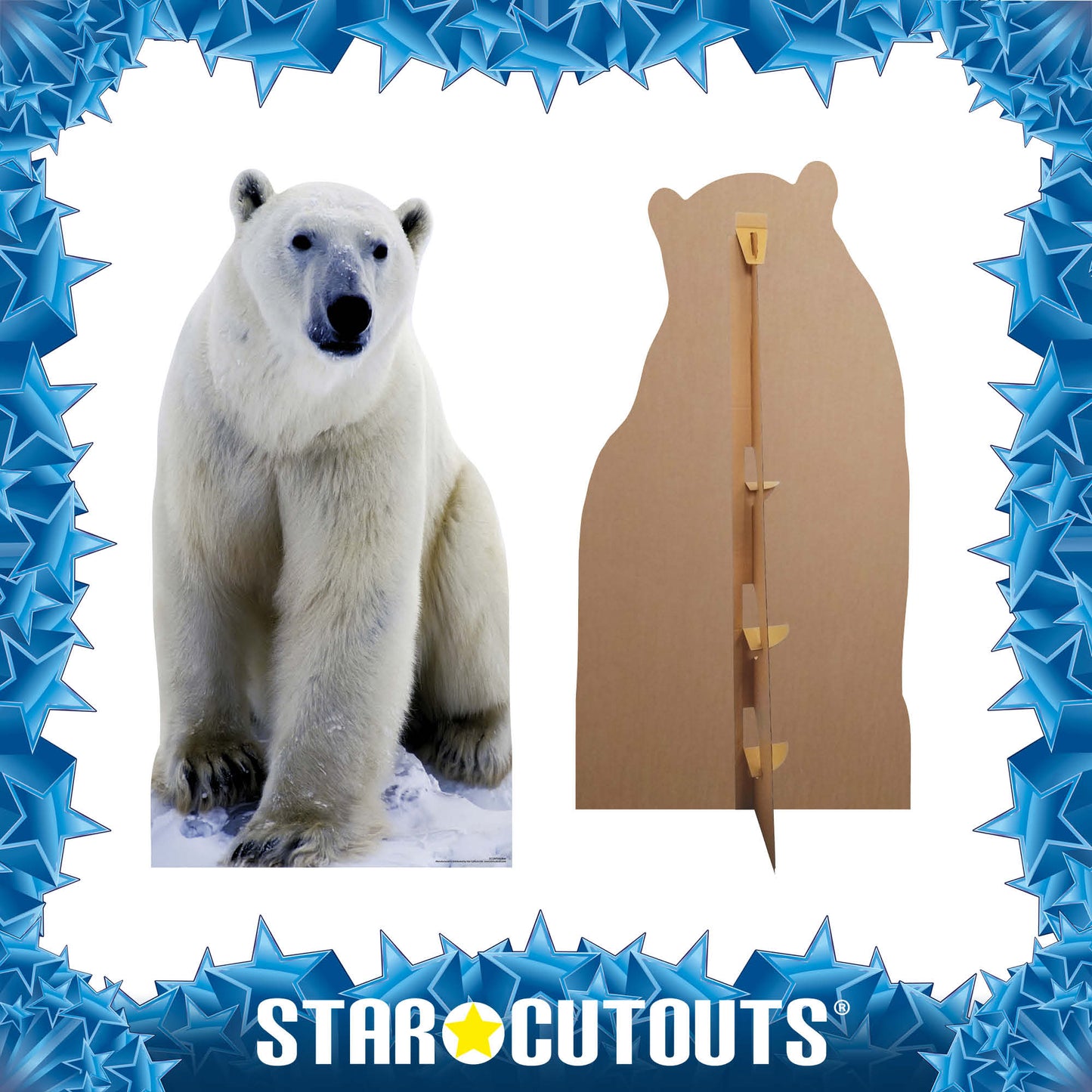 Polar Bear Artic Theme Animal Cardboard Cutout Height 185cm Width 96cm - mycardboardcutout