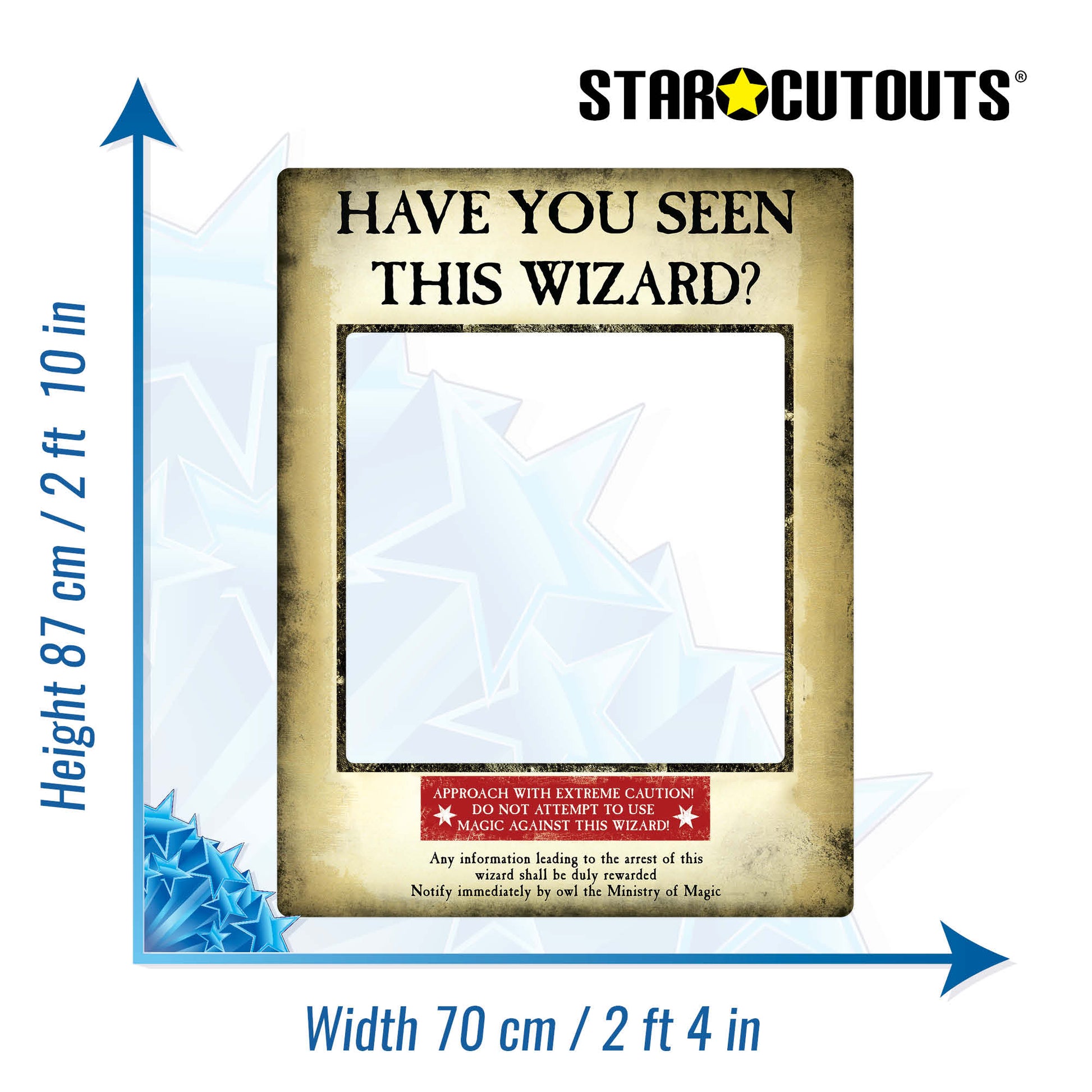 Harry Potter Wanted Poster Gold Selfie Frame Cardboard Cutout - mycardboardcutout