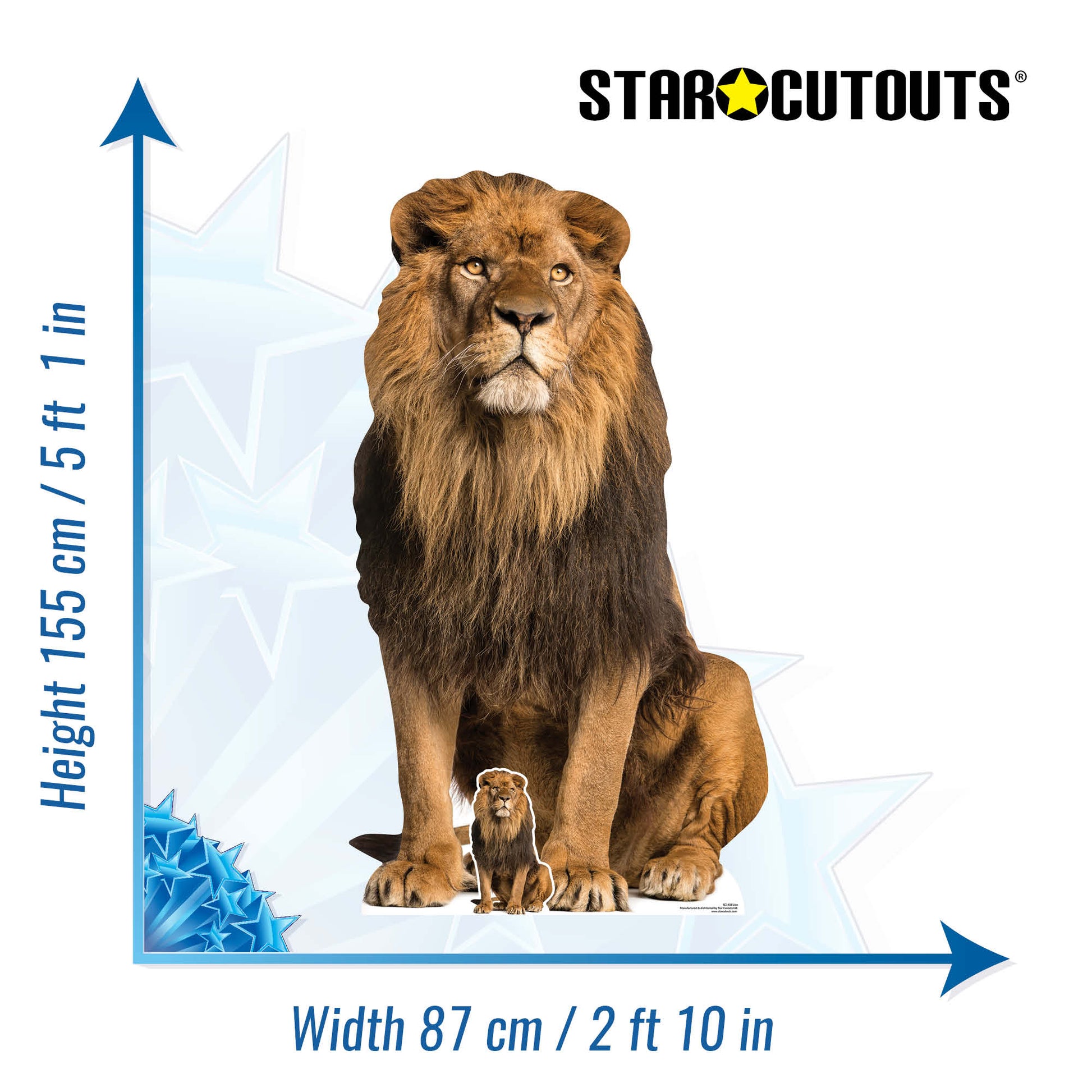 Adult Male Lion Sitting Jungle Safari Theme Animal Cardboard Cutout - mycardboardcutout