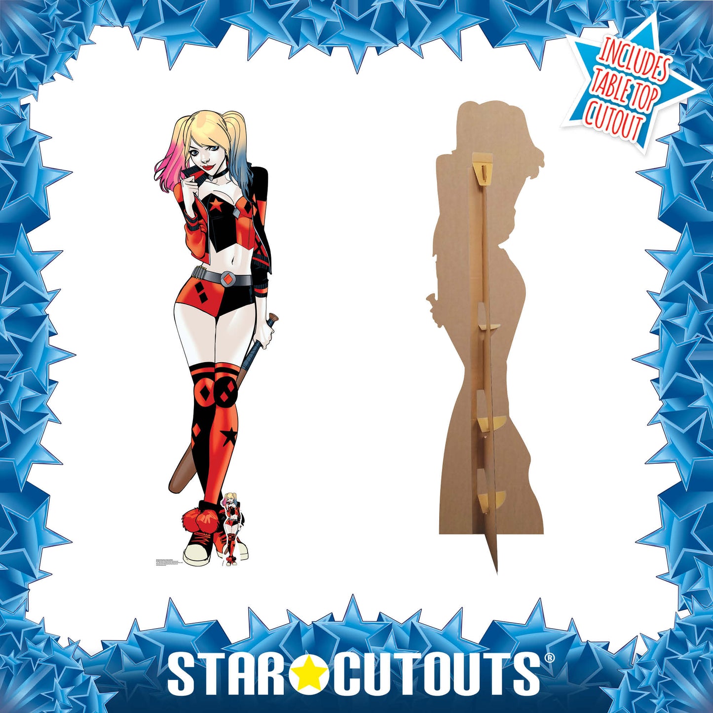 Harley Quinn Comic Baseball Bat Graphic Artwork Cardboard Cutout - mycardboardcutout