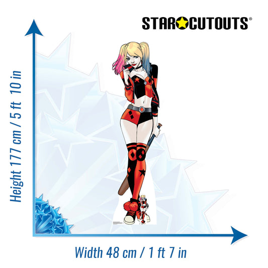 Harley Quinn Comic Baseball Bat Graphic Artwork Cardboard Cutout - mycardboardcutout
