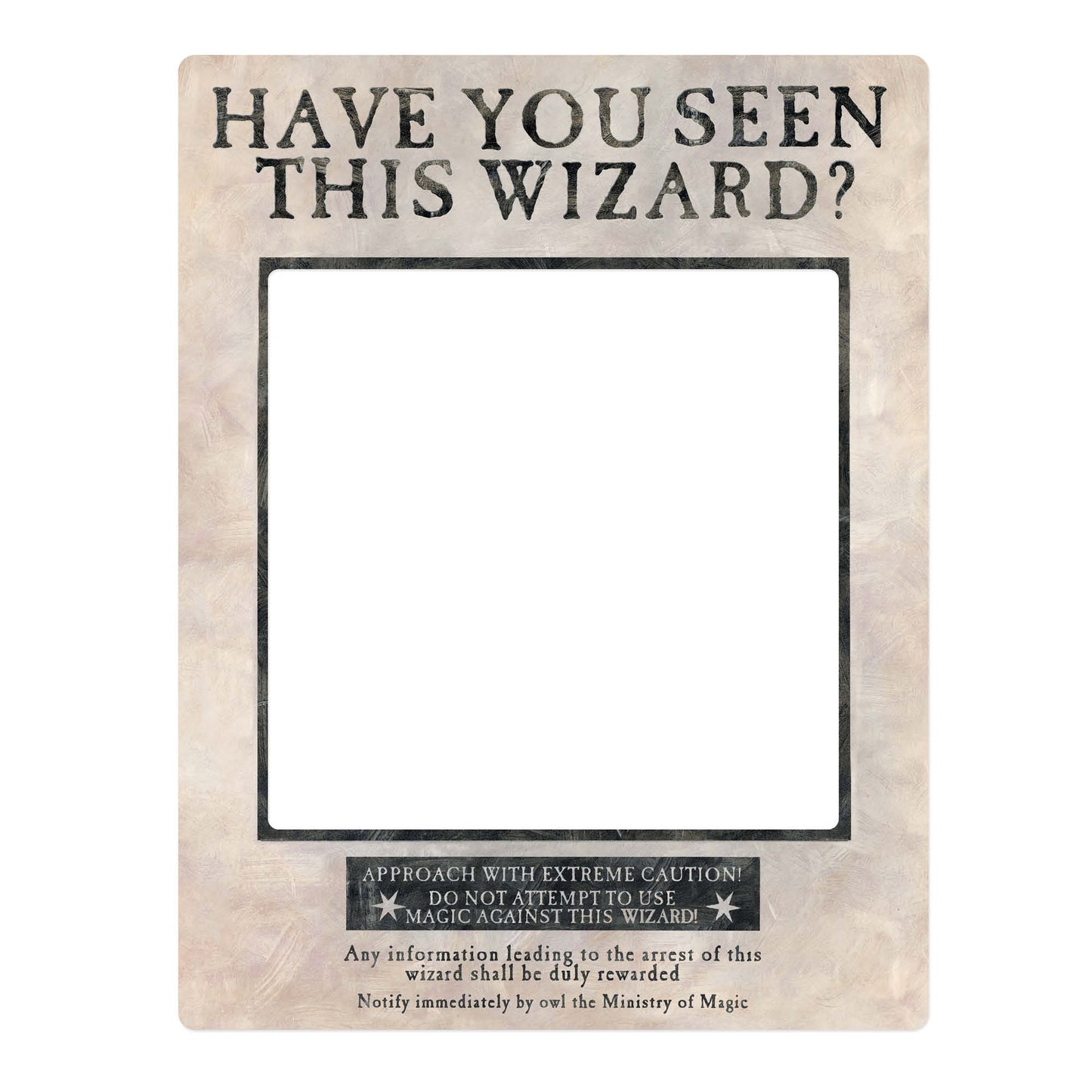 Cardboard Cutout Harry Potter Wanted Poster White Selfie Frame Have You Seen This Wizard? - mycardboardcutout