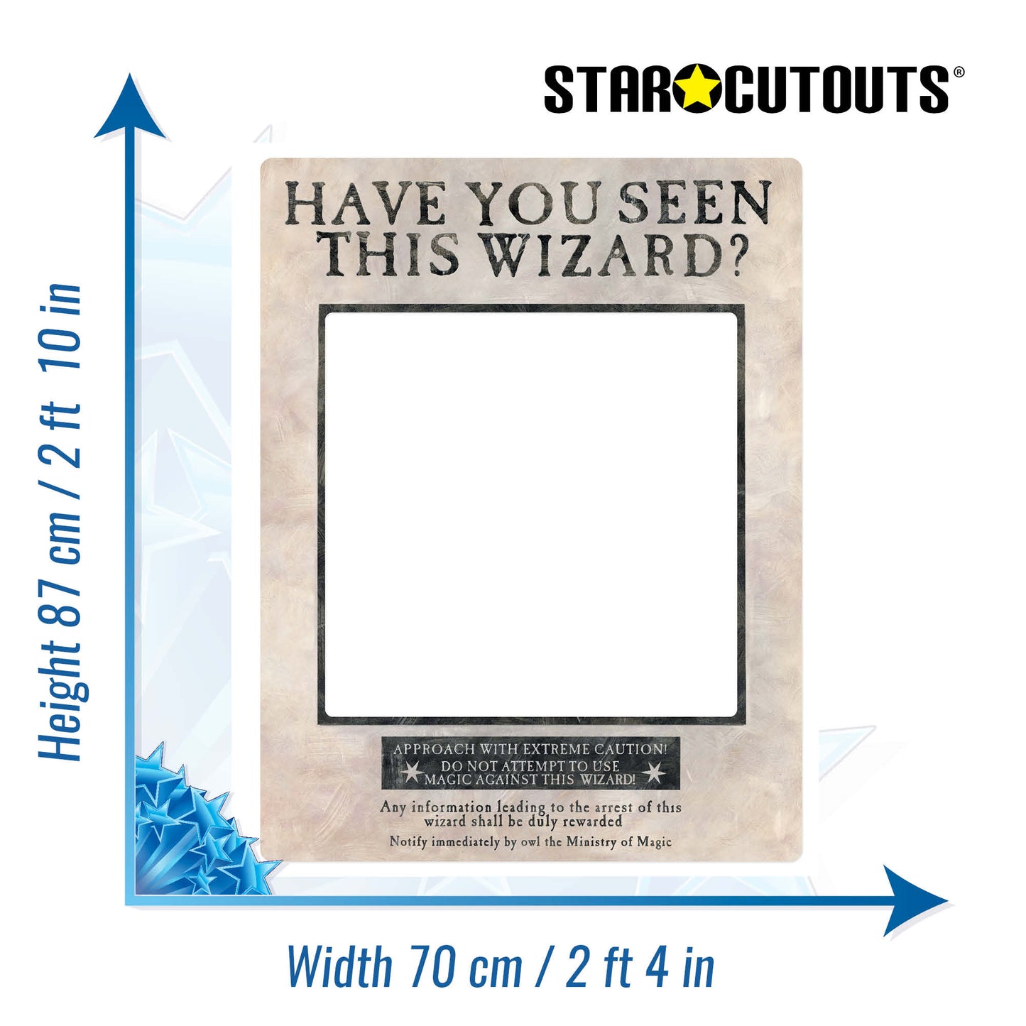 Cardboard Cutout Harry Potter Wanted Poster White Selfie Frame Have You Seen This Wizard? - mycardboardcutout