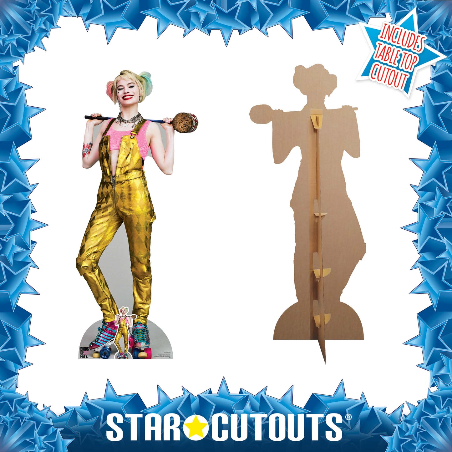 Harley Quinn Gold Jumpsuit Margot Robbie Birds of Prey Cardboard Cutout - mycardboardcutout