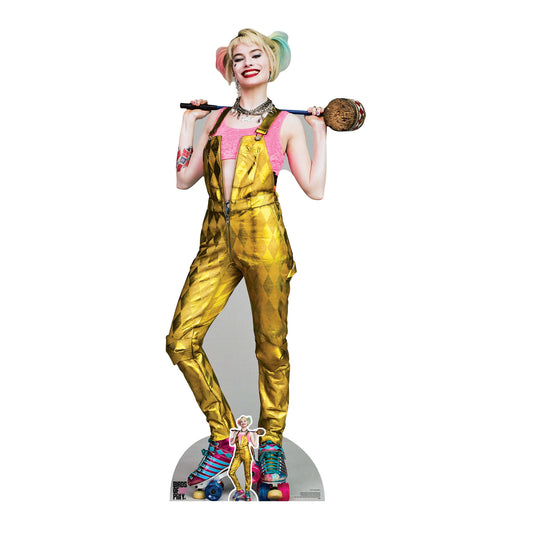 Harley Quinn Gold Jumpsuit Margot Robbie Birds of Prey Cardboard Cutout - mycardboardcutout