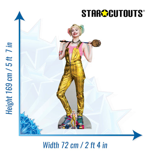 Harley Quinn Gold Jumpsuit Margot Robbie Birds of Prey Cardboard Cutout - mycardboardcutout