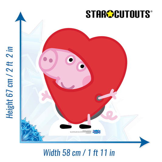 George Pig Heart Cardboard Cutout - mycardboardcutout