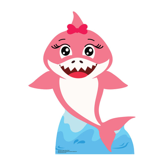 SC1544 Girl Baby Shark Pink Cardboard Cut Out Height 93cm - mycardboardcutout