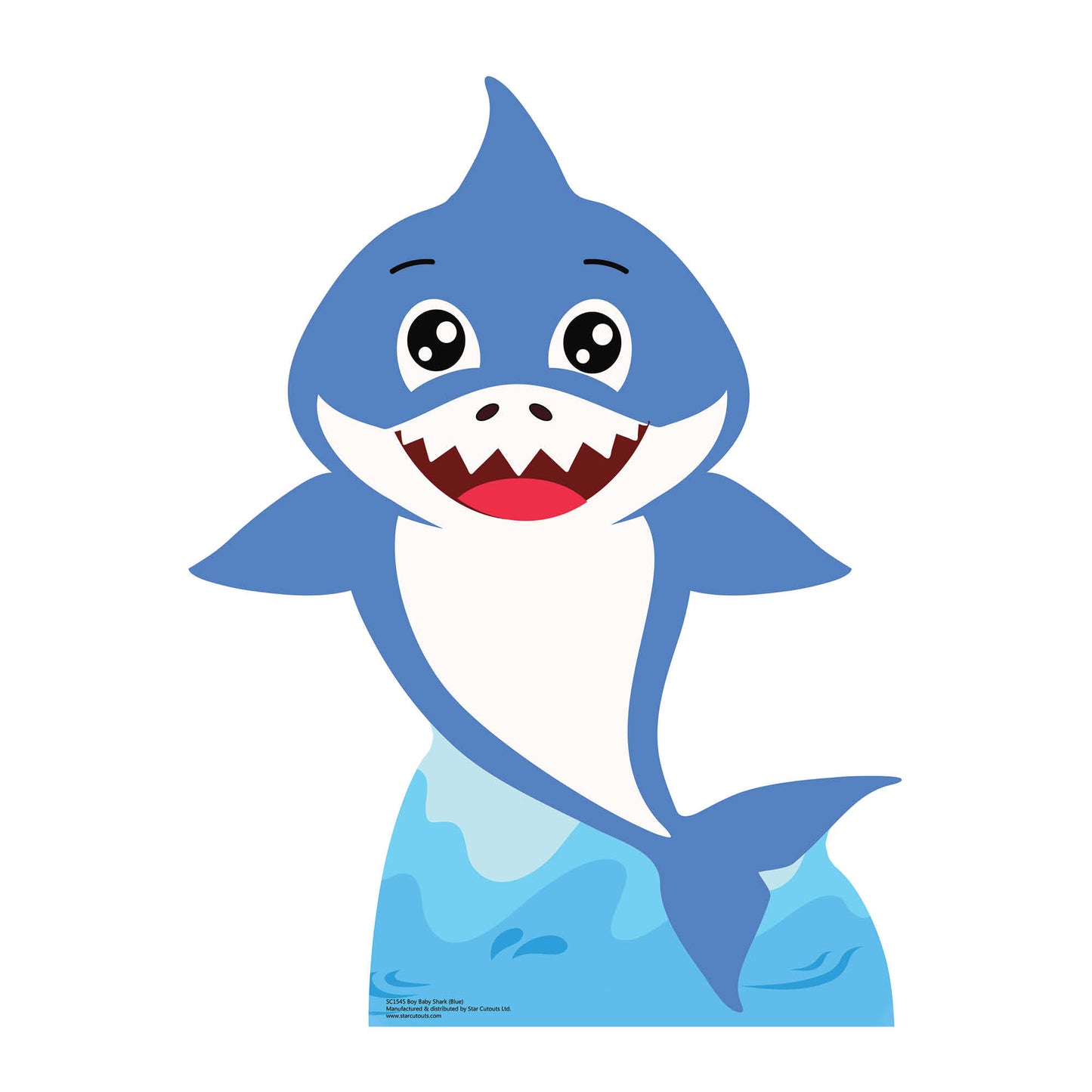 SC1545 Boy Baby Shark Blue Cardboard Cut Out Height 93cm - mycardboardcutout
