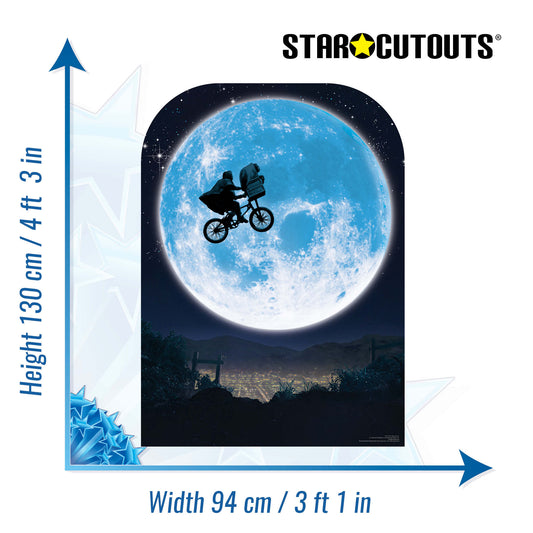 E.T Scene Setter 1980s Full Moon Bicycle Cardboard Cutout - mycardboardcutout