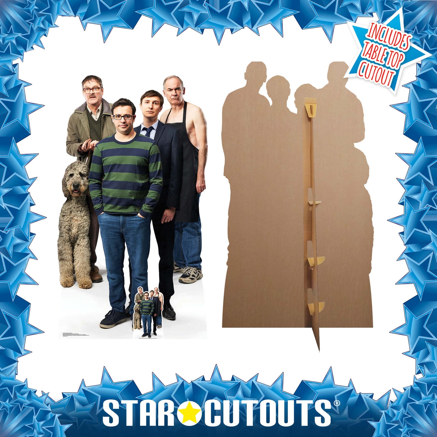 Group Jonny Adam Jim Dad Friday Night Dinner Cardboard Cutout - mycardboardcutout