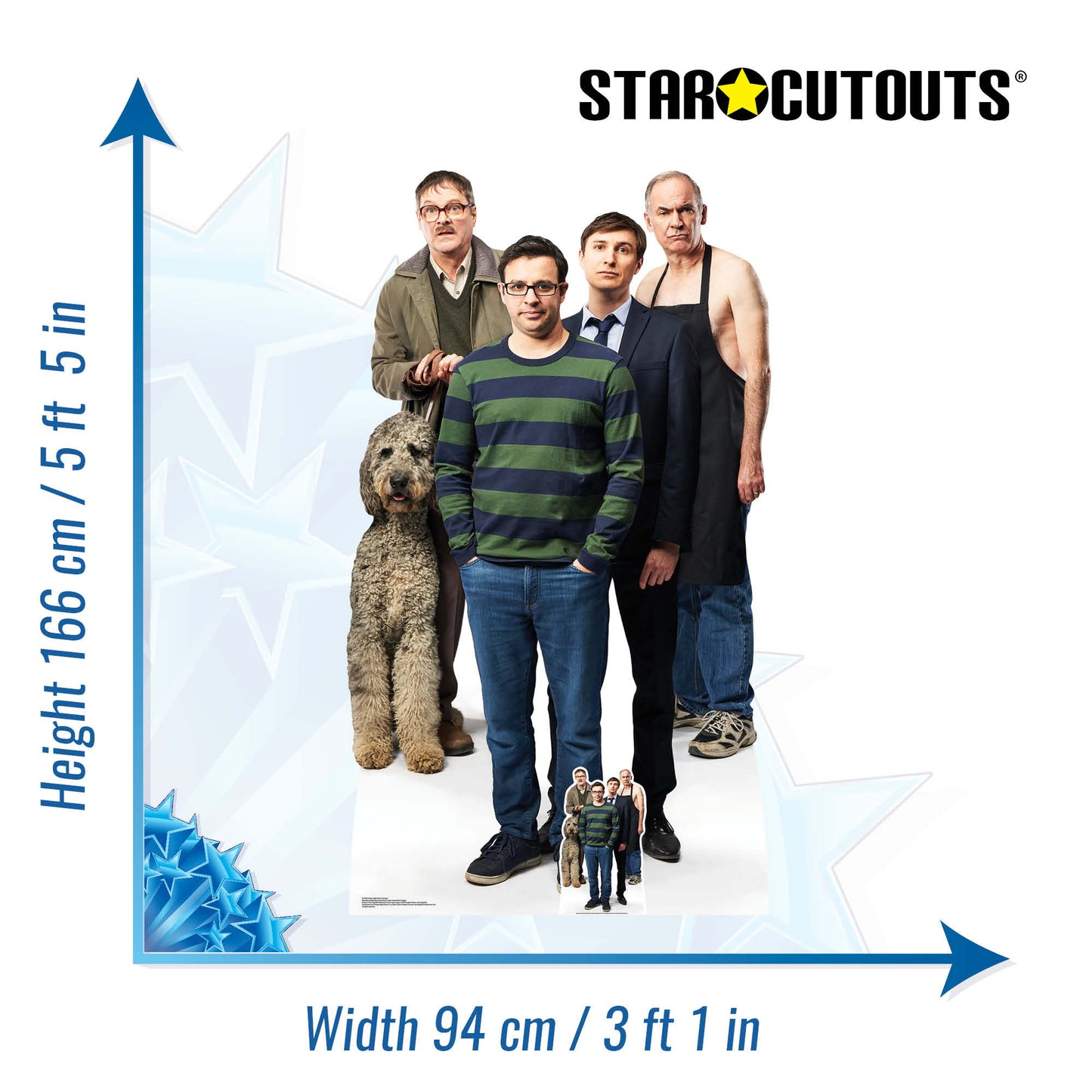 Group Jonny Adam Jim Dad Friday Night Dinner Cardboard Cutout - mycardboardcutout