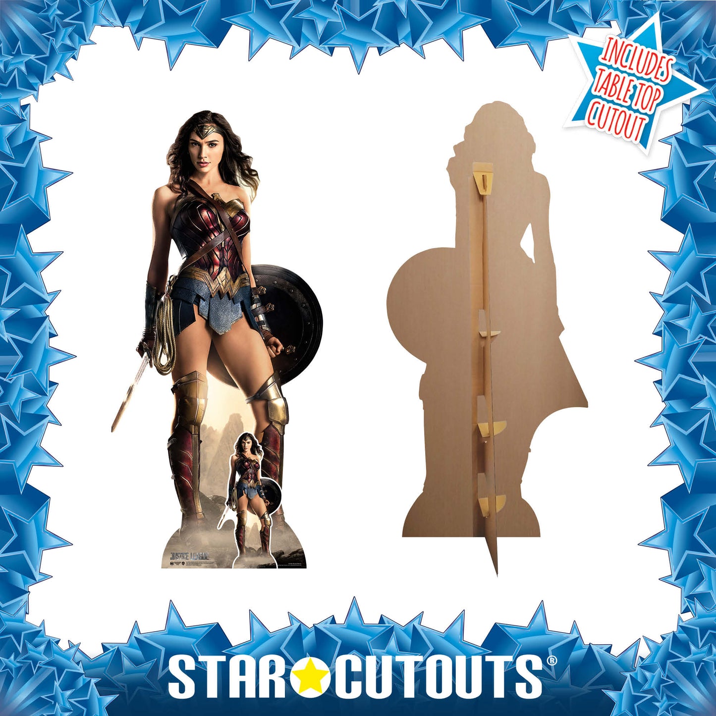 Wonder Woman Gal Gadot Justice League With Shield Cardboard Cutout