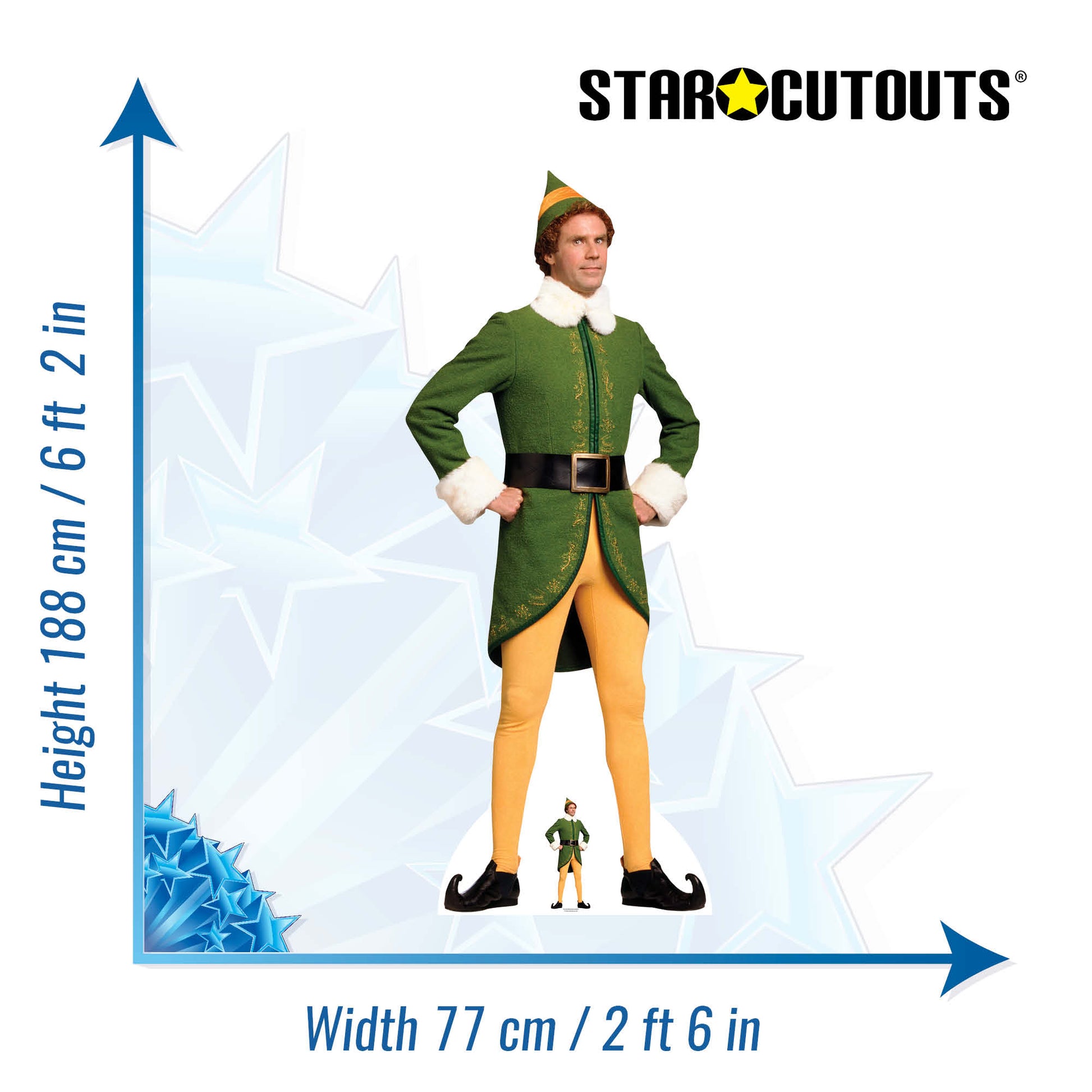Buddy the Elf Classic Christmas Hands On Hips Cardboard Cutout - mycardboardcutout