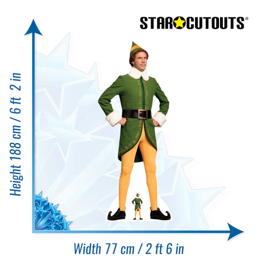 Buddy the Elf Classic Christmas Hands On Hips Cardboard Cutout - mycardboardcutout