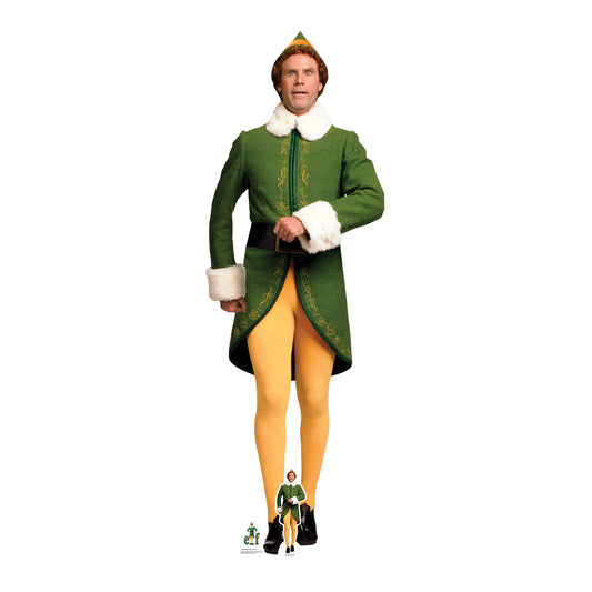 Buddy the Christmas Elf Marching Will Ferrel Elf Cardboard Cutout - mycardboardcutout