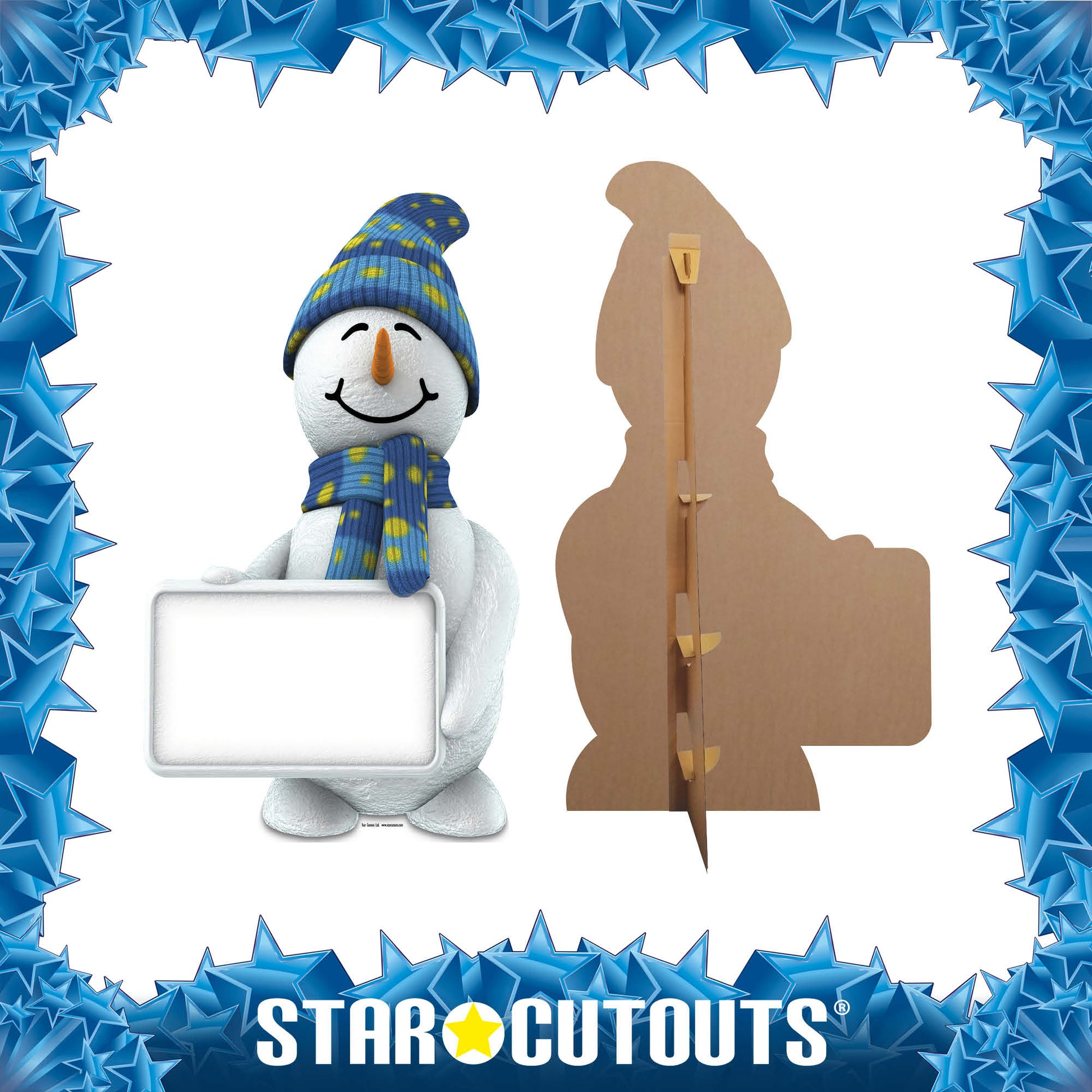 Snowman with Sign Cardboard Cutout - mycardboardcutout
