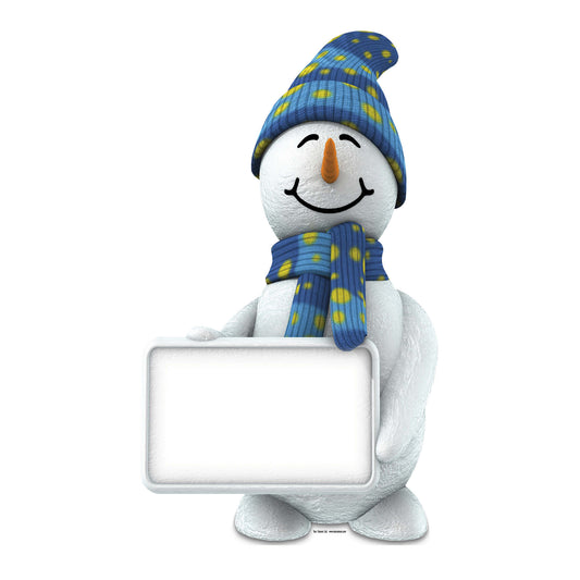 Snowman with Sign Cardboard Cutout - mycardboardcutout
