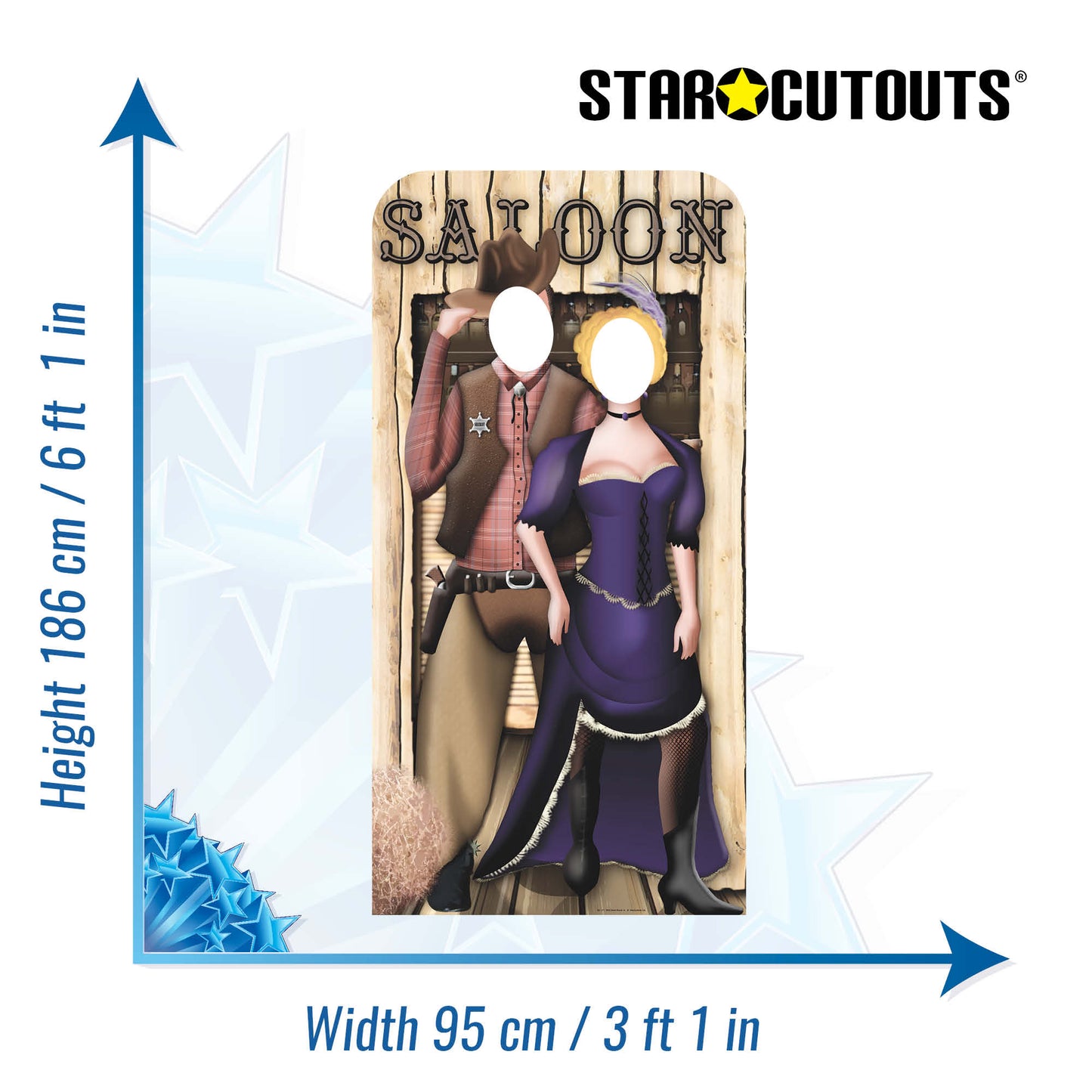 Wild West Saloon Couple Stand-In Cardboard Cutout