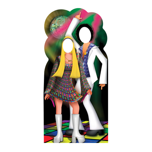 Retro Disco Couple Stand-In Cardboard Cutout