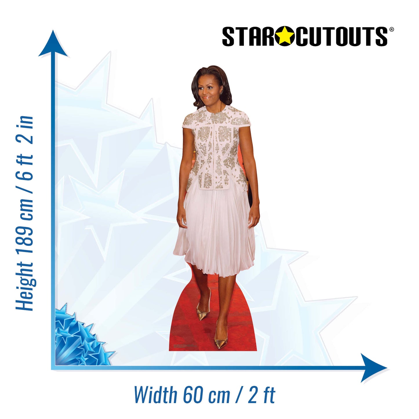 First Lady Michelle Obama Dress Cardboard Cutout Politician - mycardboardcutout