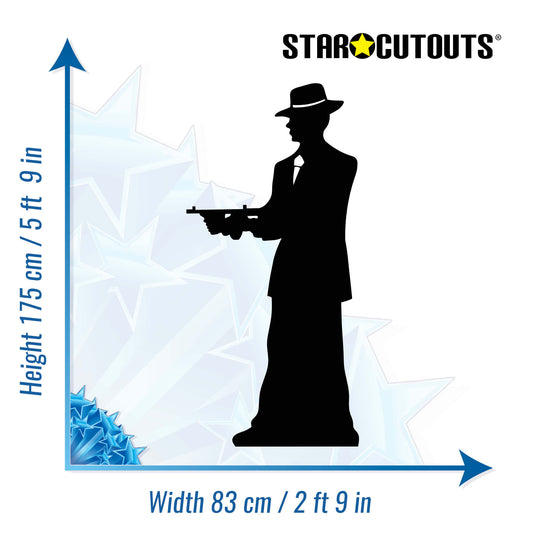 Gangster Single Black Silhouette Cutout - mycardboardcutout