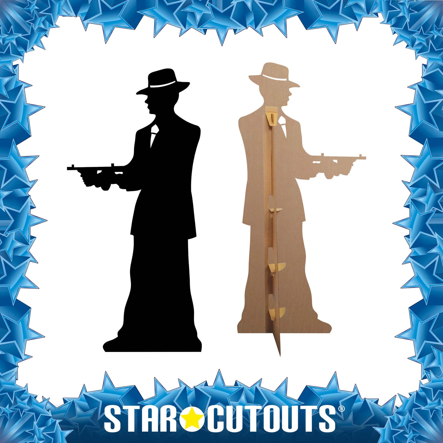Gangster Double Pack Black Silhouette Cutout - mycardboardcutout