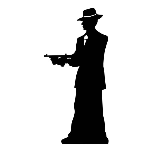 Gangster Double Pack Black Silhouette Cutout - mycardboardcutout