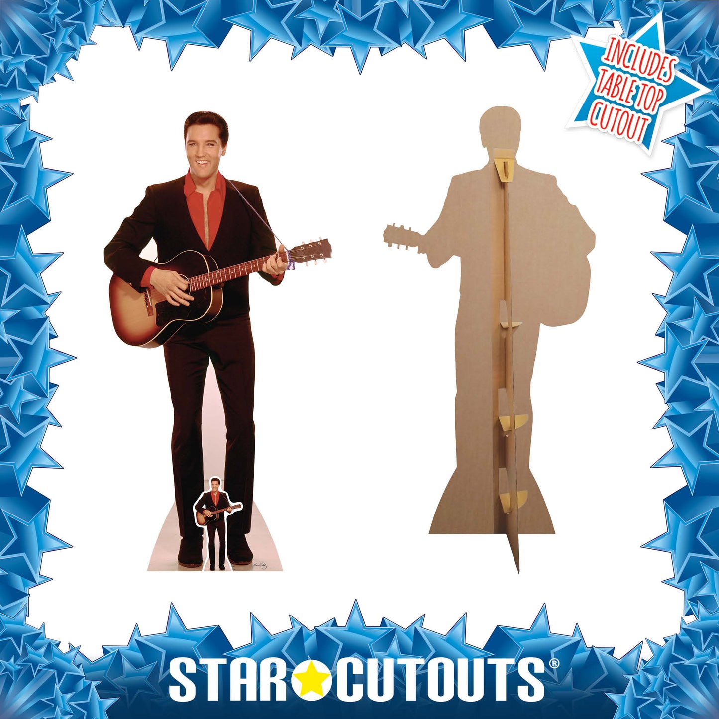 Elvis Red Shirt and Guitar Cardboard Cutout - mycardboardcutout